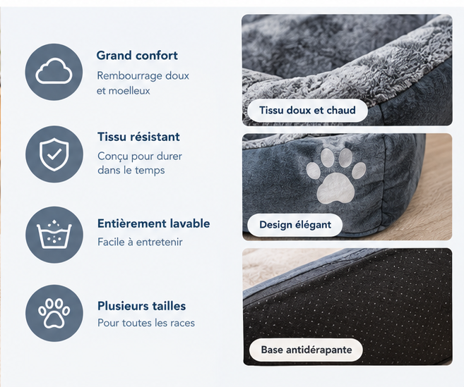 Grand Panier Douillet pour Chien et Chat