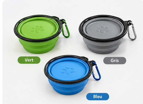 Gamelle Pliable en Silicone pour Chien et Chat - Randonnée