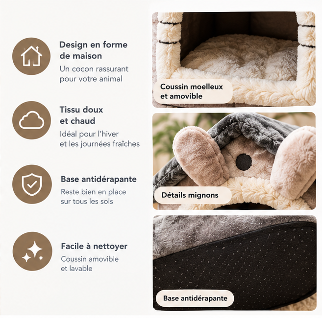 Maison Douillette pour Chien et Chat - Toutes Saisons