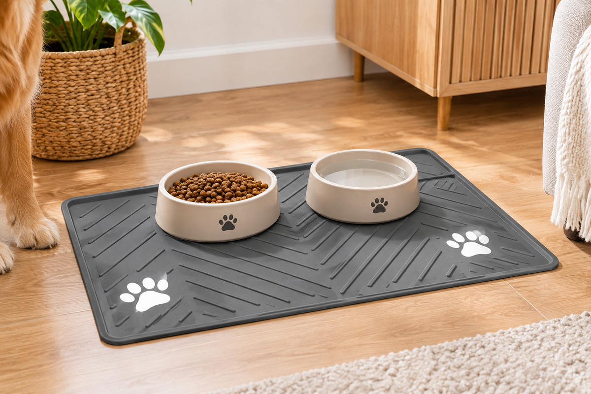 Tapis absorbant pour gamelles pour chien et chat